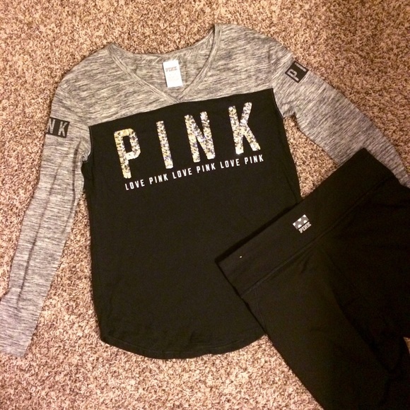 Pink Victoria's Secret Sparkly long sleeve top