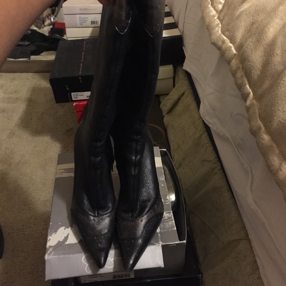 Black knee high boots