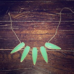 Teal resin necklace