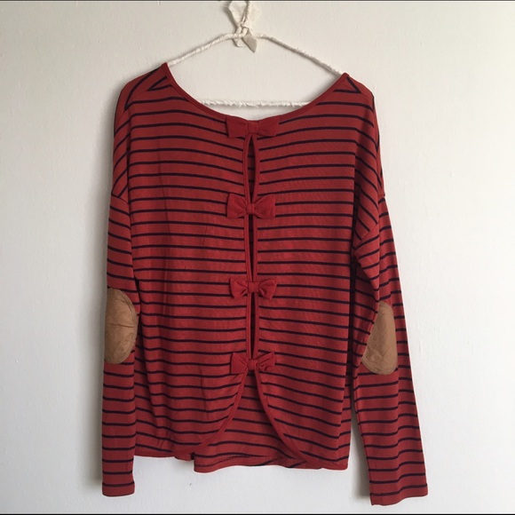 Elbow Patch & Open Back Slit Tunic - Picture 3 of 4