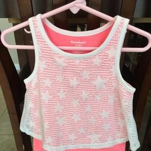 Pink & white star tank
