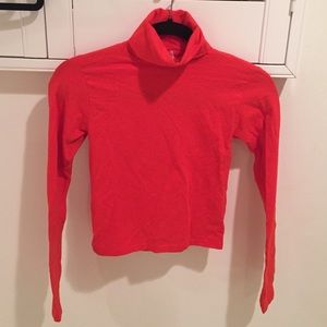 Red Turtleneck Crop Top