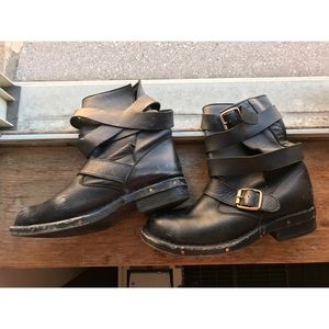 leather combat boots