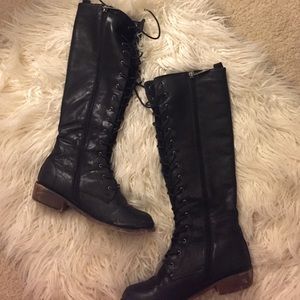 Black lace up boots