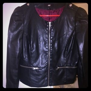 Cropped pleather jacket