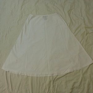 Side Zip White Retro Flare Skirt