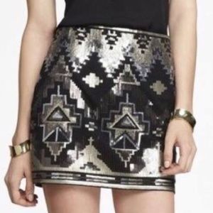 NWT Express Aztec Sequin Skirt