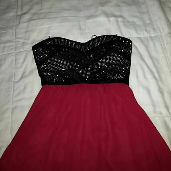 Red and black dress