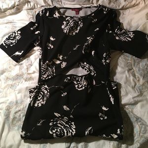 Black & White Rose print dress