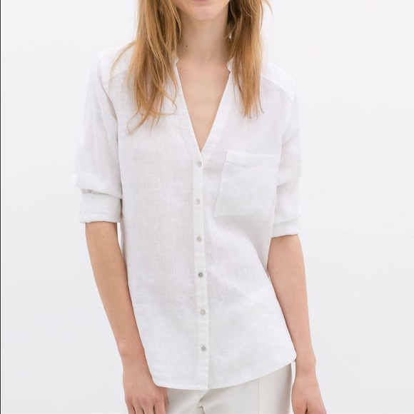 Zara Tops - !!Two!! Zara Tops: Oversized Poplin & Linen