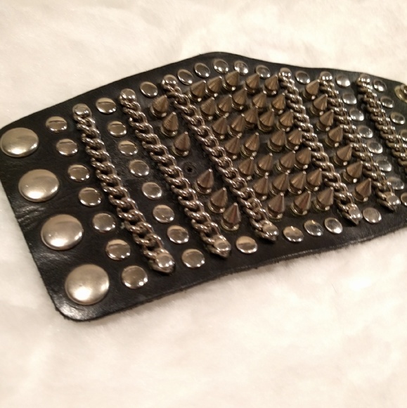 Leather Studded Cuff - Picture 2 of 4