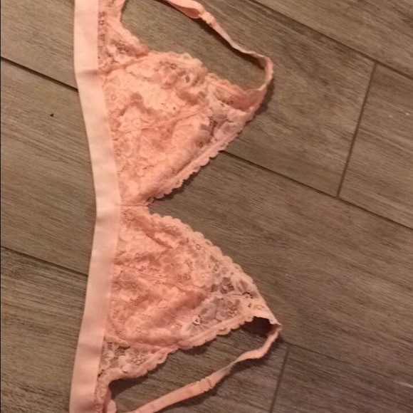 Peach lacy bra