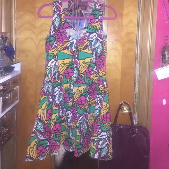 Graphic Abstract Retro Vintage Circle Flare Dress