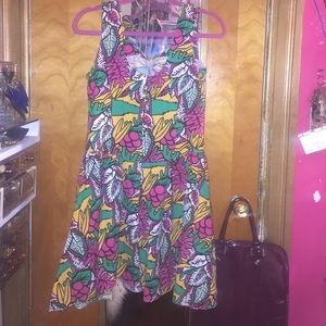 Graphic Abstract Retro Vintage Circle Flare Dress