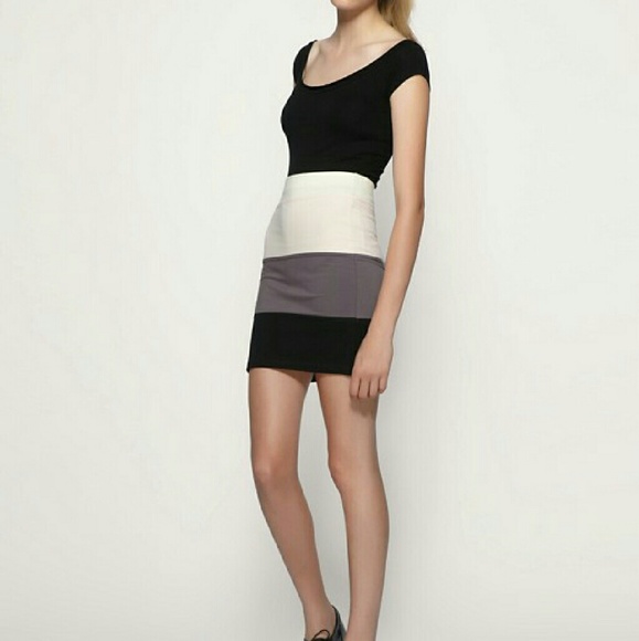 Annie Greenabelle Color Block Body-Conscious Skirt - Picture 2 of 3