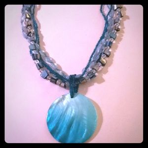 Aqua blue pendant necklace