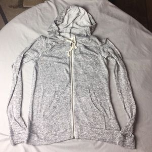Lightweight Knit Zip Up Hoodie