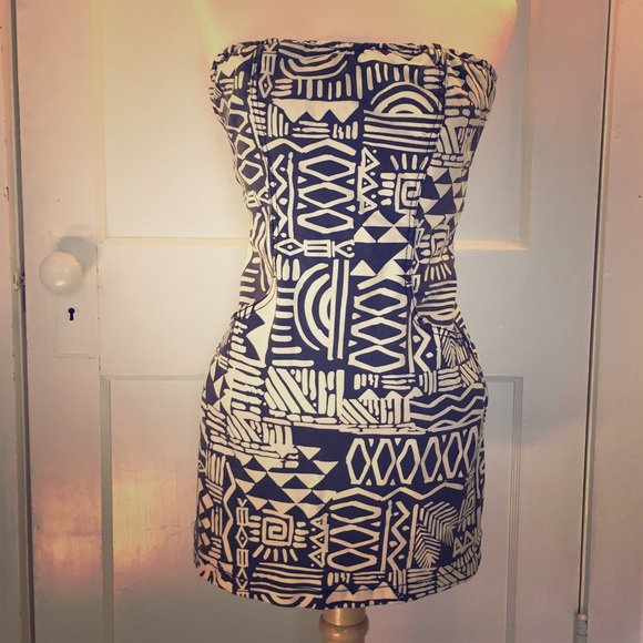 Urban Outfitters Strapless Dress - Tribal Pattern