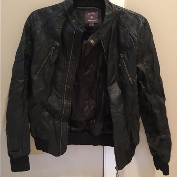 Moto bomber jacket, faux leather