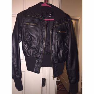 Black leather jacket