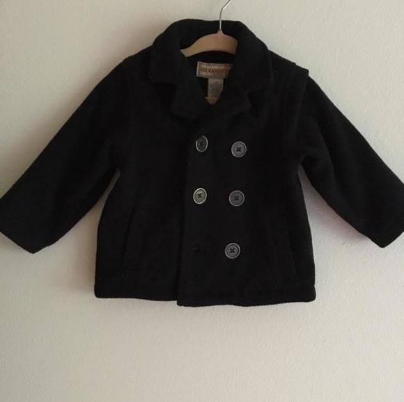 Pea coat in black from kids headquarters