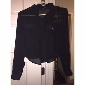 Sheer black blouse