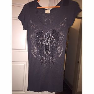 Angel wing shirt with rhinestones