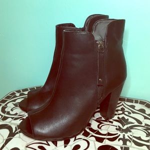 Black Peep Toe Booties