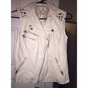 Faux leather vest
