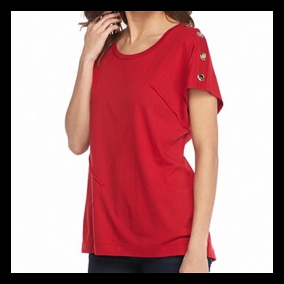 Tops - NWT❤️Red Modal Top with Silver Grommets❤️