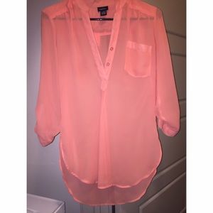 Salmon colored tunic blouse