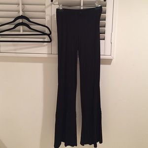 NWOT Black Flared Leg Leggings with Lace Detail