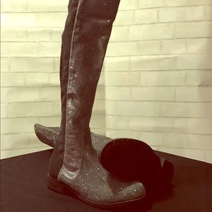 Tall black sparkly boots brand new NWOT