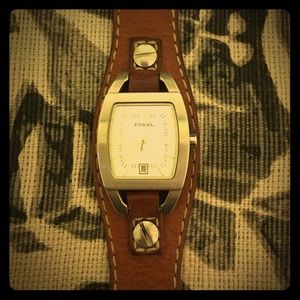 Fossil - women's brown leather watch