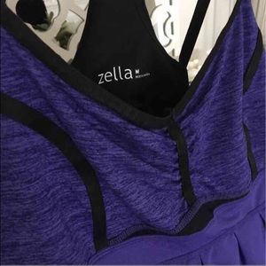 Purple and Black Zella tank top Built in bra M