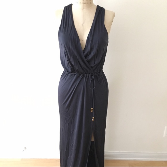 Silk/viscose jersey maxi dress