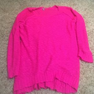Pink long sweater.