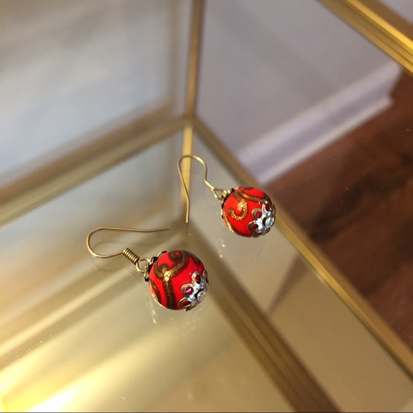 Oriental Red Earrings