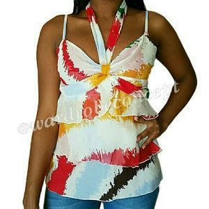 1 DAY $10 SALE! DVF FURSTENBERG Silk Halter Top