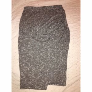 NWOT Midi Gray Overlap Skirt
