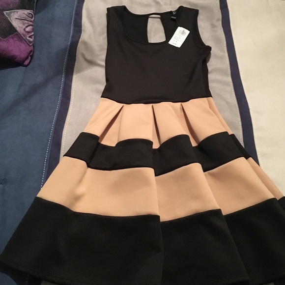 Black and beige dress