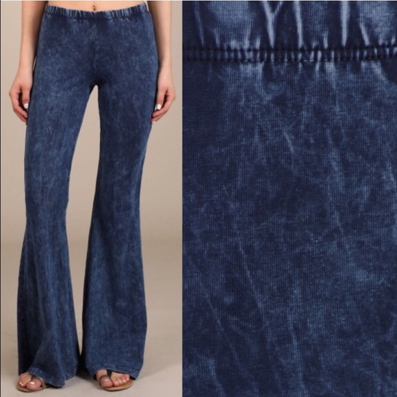 So chic/comfy Denim look flared pants! LAST ONE! - Picture 2 of 3