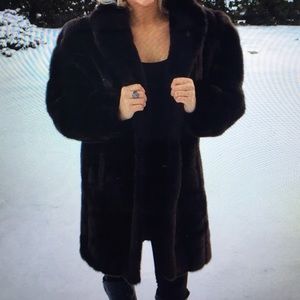 Black faux fur coat