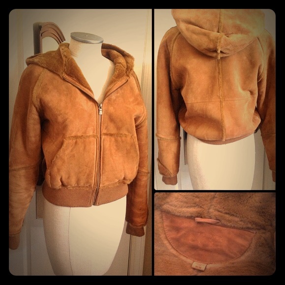 UGG Jackets & Blazers - UGG Chestnut Brown Suede Hooded Jacket