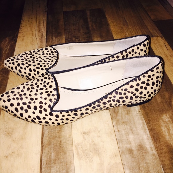 New Leopard hair fur flats