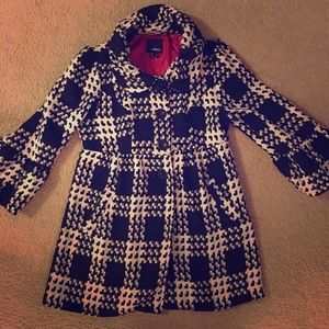 Adorable Black and Cream PeaCoat! Size medium