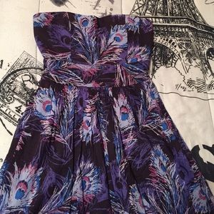 Peacock feather print dress