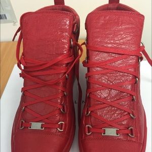 Men's Red HiTop Arena Balenciaga