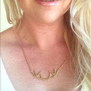 Gold Antler Necklace