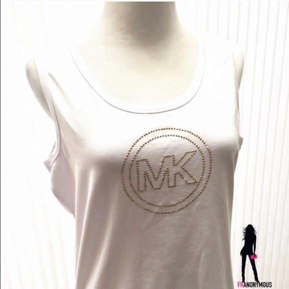 MICHAEL Michael Kors White Sleeveless Top w/Studs - Picture 2 of 3